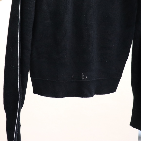 NWT Helmut Lang Distressed V Neck Sweater Black - Picture 5 of 8